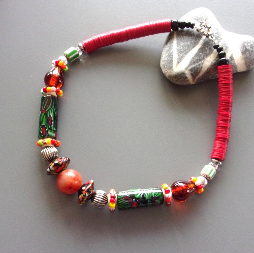 Antieke Venetiaanse millefiori ruilkralen ketting, Nieuw, Ophalen of Verzenden, Steen of Mineraal, Met edelsteen