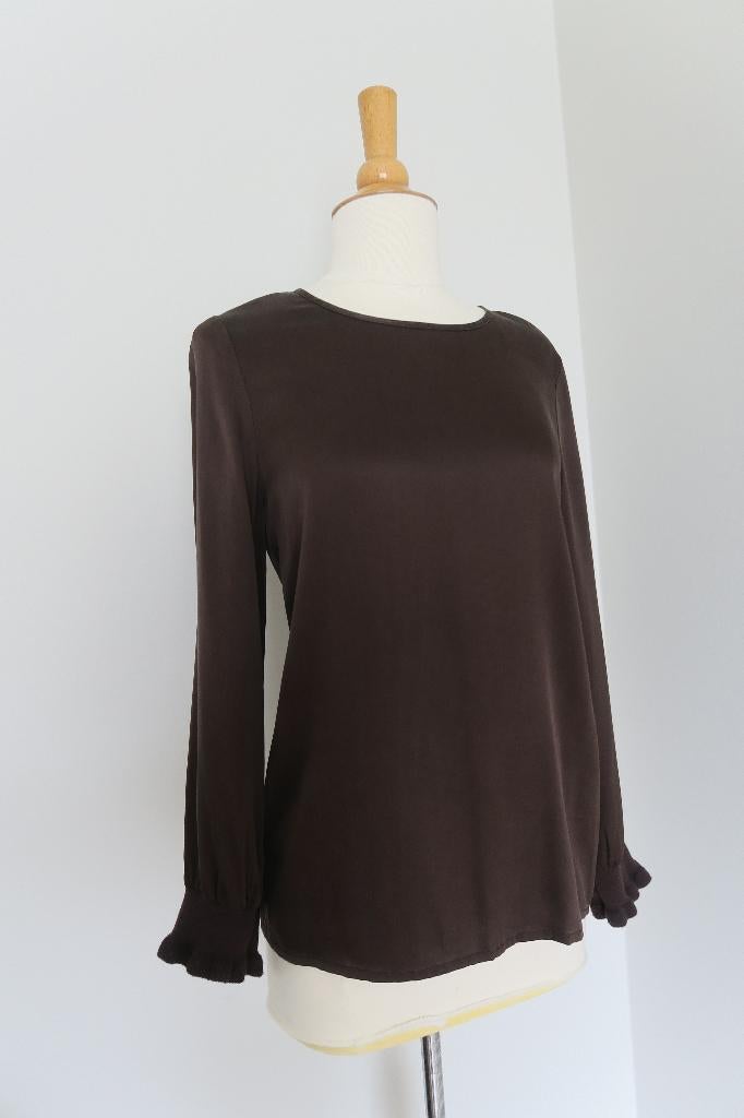 Bruine top/blouse - Xandres- M 34, Kleding | Dames, Blouses en Tunieken, Zo goed als nieuw, Maat 34 (XS) of kleiner, Bruin, Ophalen of Verzenden