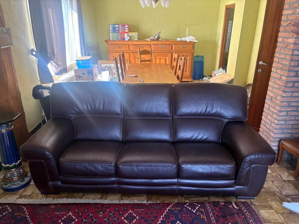 Canapé cuir, Maison & Meubles, Enlèvement, Comme neuf, Cuir