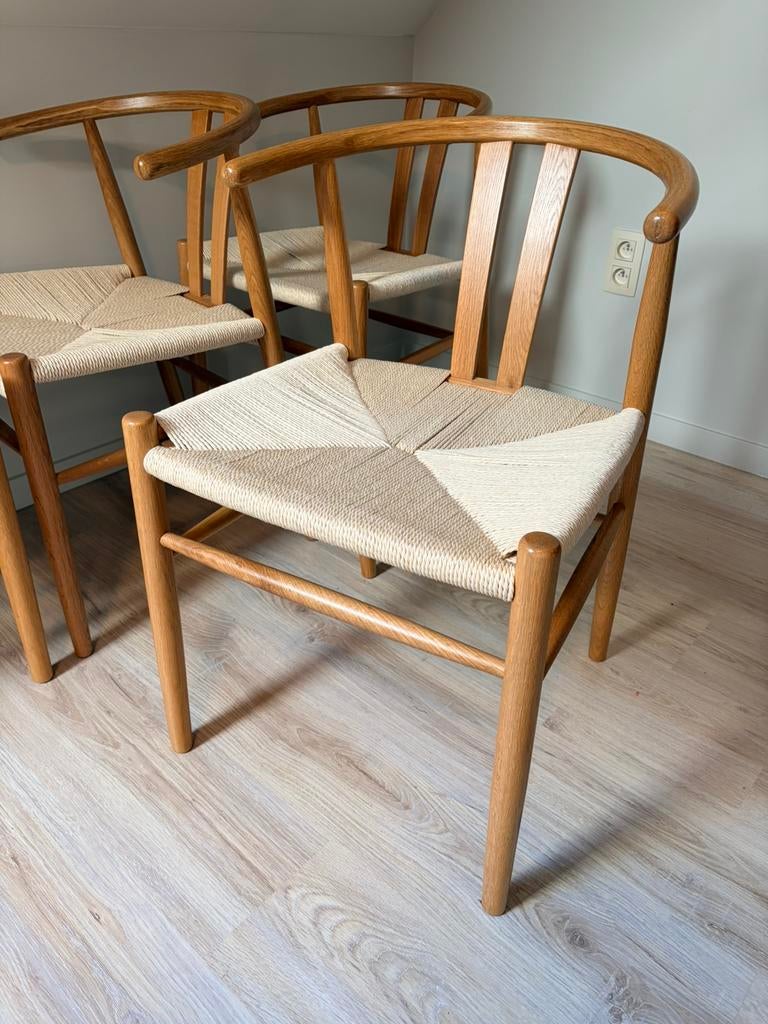 6 Jysk eetkamerstoelen met houten frame, Huis en Inrichting, Stoelen, Ophalen, Zo goed als nieuw
