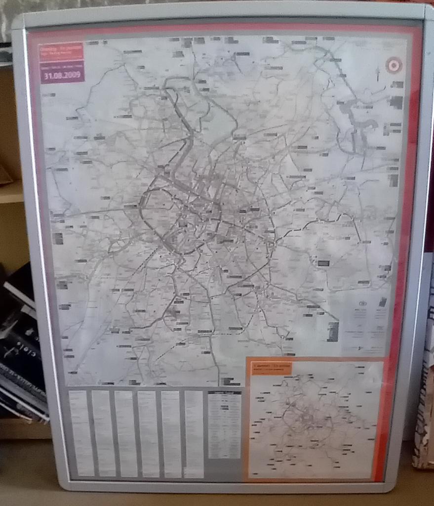 Panneau STIB MIVB : plan Bruxelles 2009, Enlèvement ou Envoi, Utilisé, Bus ou Métro, Autres types