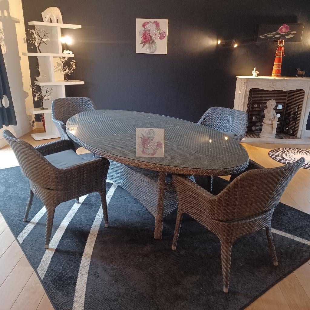 Table de jardin, Jardin & Terrasse, Enlèvement, Comme neuf, Ovale, Synthétique