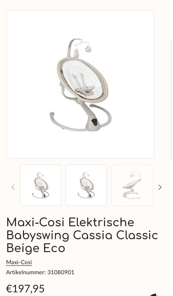 Maxi-cosi Cassia elektrische wipper! Nieuw in de doos., Enfants & Bébés, Relax bébé, Enlèvement, Comme neuf