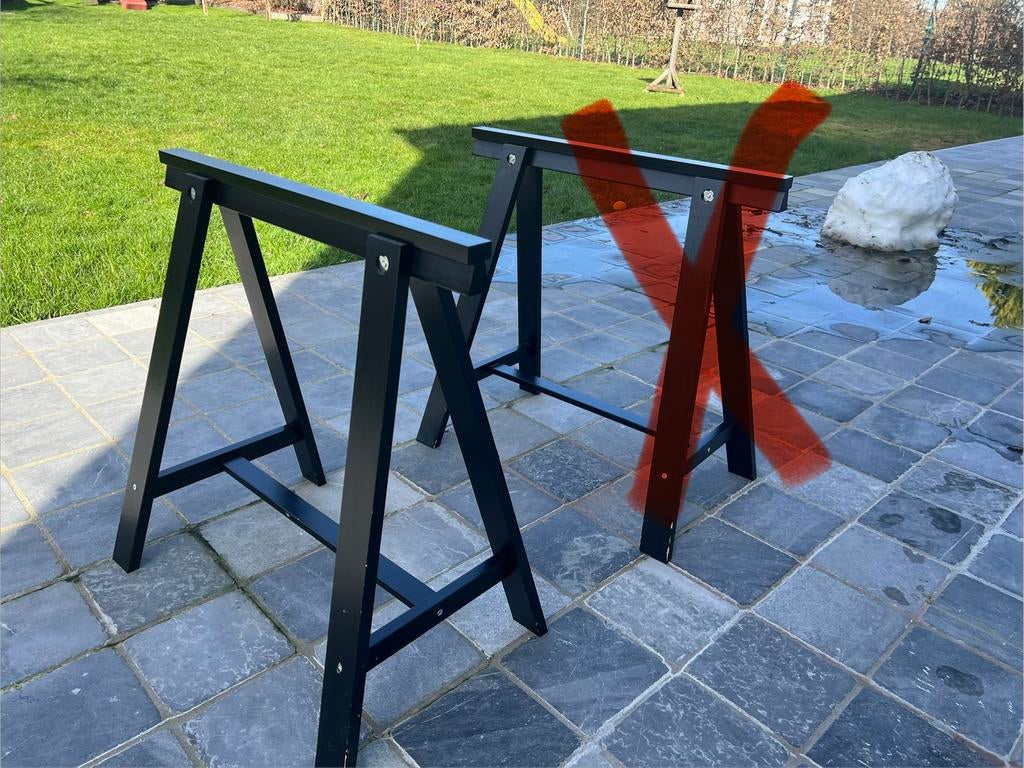 Un tréteau IKEA bois noir pour bureau 70/40cm, Maison & Meubles, Bureaux, Enlèvement, Comme neuf