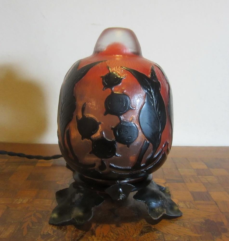 SCHNEIDER - Veilleuse Le Verre Français vers 1920, Antiquités & Art, Envoi