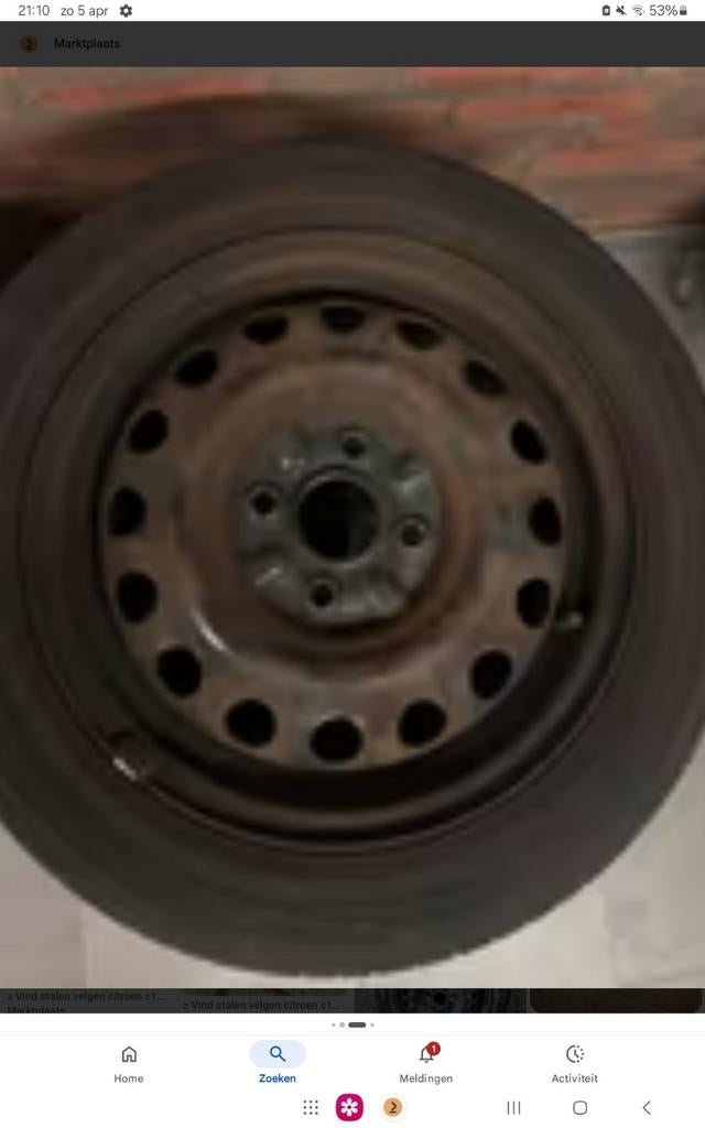 4x ijzer velg citroen c1 of aygo of Peugeot 107 2005,2014 ,,, Auto-onderdelen, Banden en Velgen, 14 inch, Gebruikt, 155 mm, Verzenden