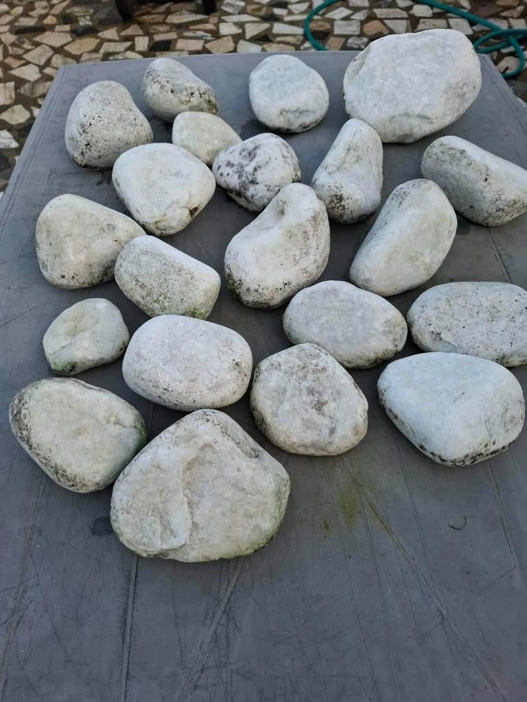 Sierkeien groot ( 21st.), Tuin en Terras, Grind, Keien en Split, Zo goed als nieuw, Kei, Wit, Marmer, Ophalen