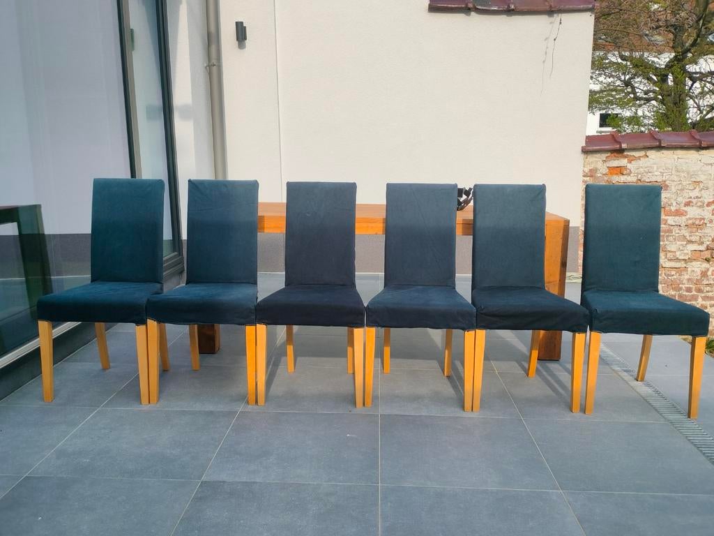 Lot de 6 chaises IKEA BERGMUND – housses noir/bleu nuit, Enlèvement, Noir, Cinq, Six Chaises ou plus