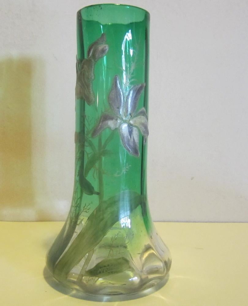Ancien style Art nouveau Montjoye, vase Legras, vers 1910, Envoi
