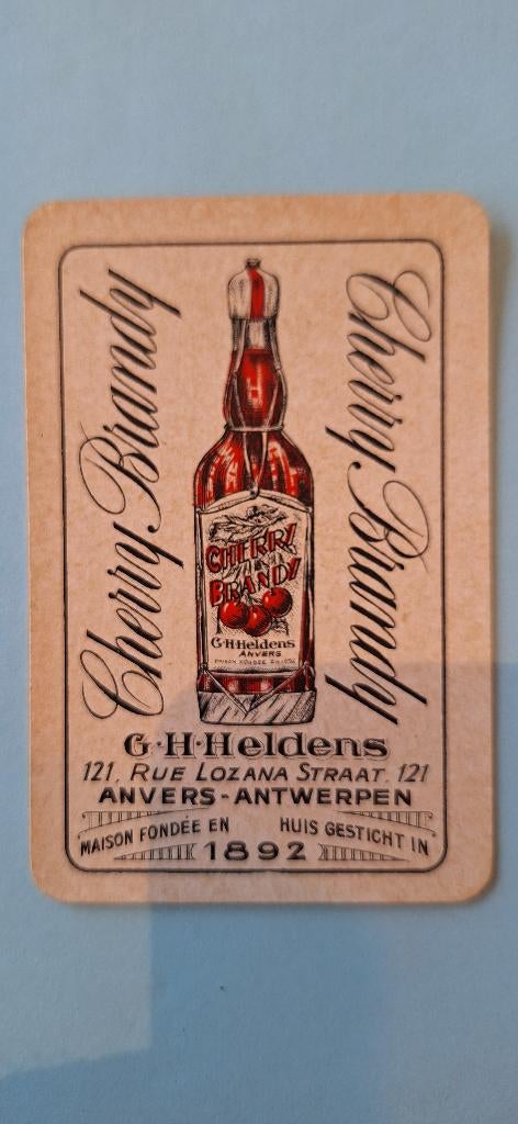Carte à jouer Anvers_ Heldens Cherry Brandy_Red_220, Collections, Enlèvement ou Envoi, Utilisé, Carte(s) à jouer