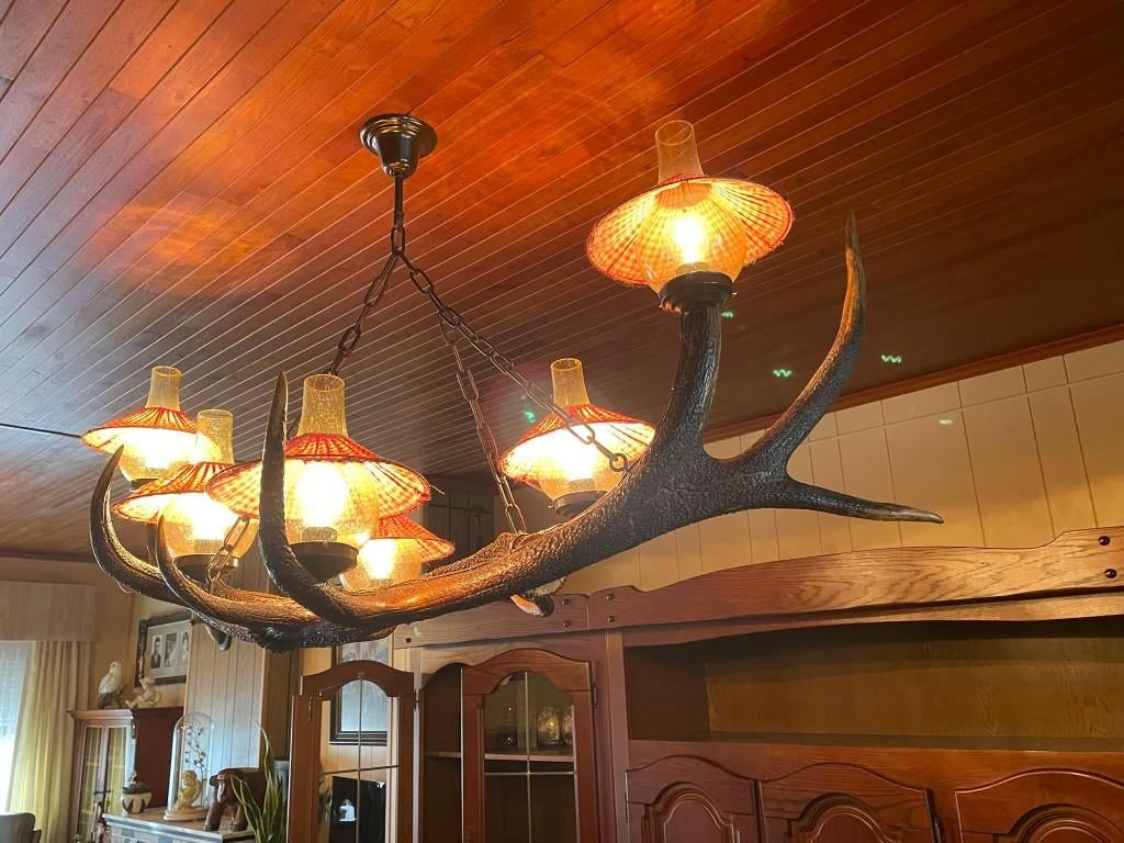 authentieke luster echt gewei, Antiek en Kunst, Curiosa en Brocante, Ophalen