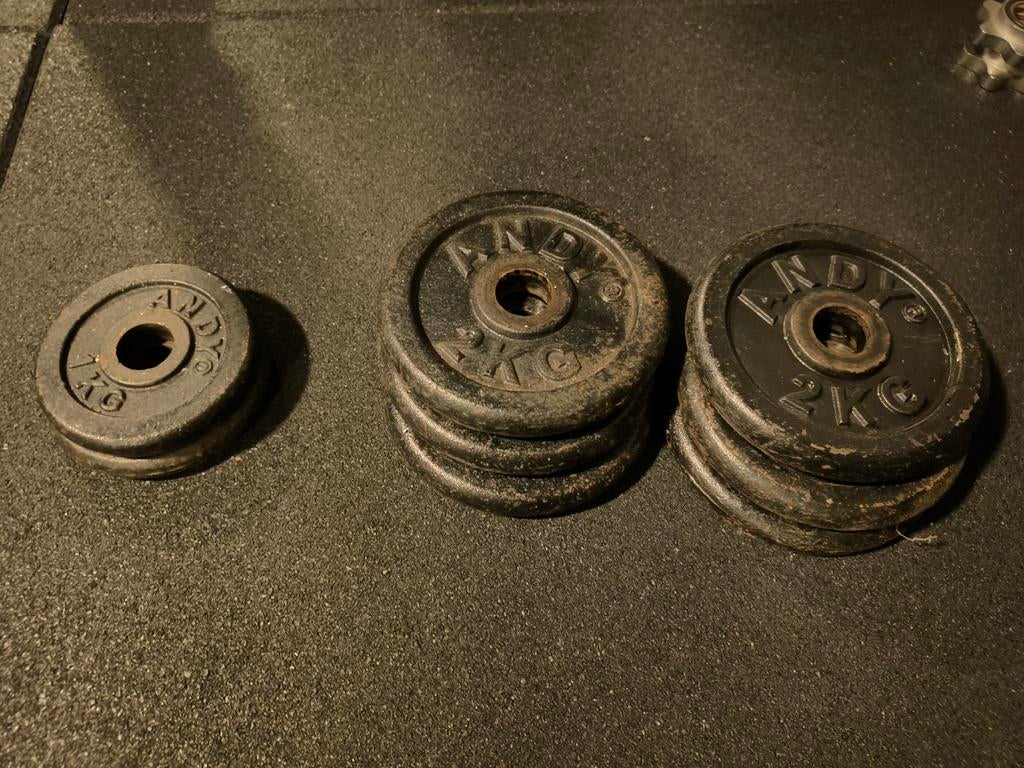 14kg Gewicht 2 kg en 1 kg gietijzeren bodybuilding, Gebruikt