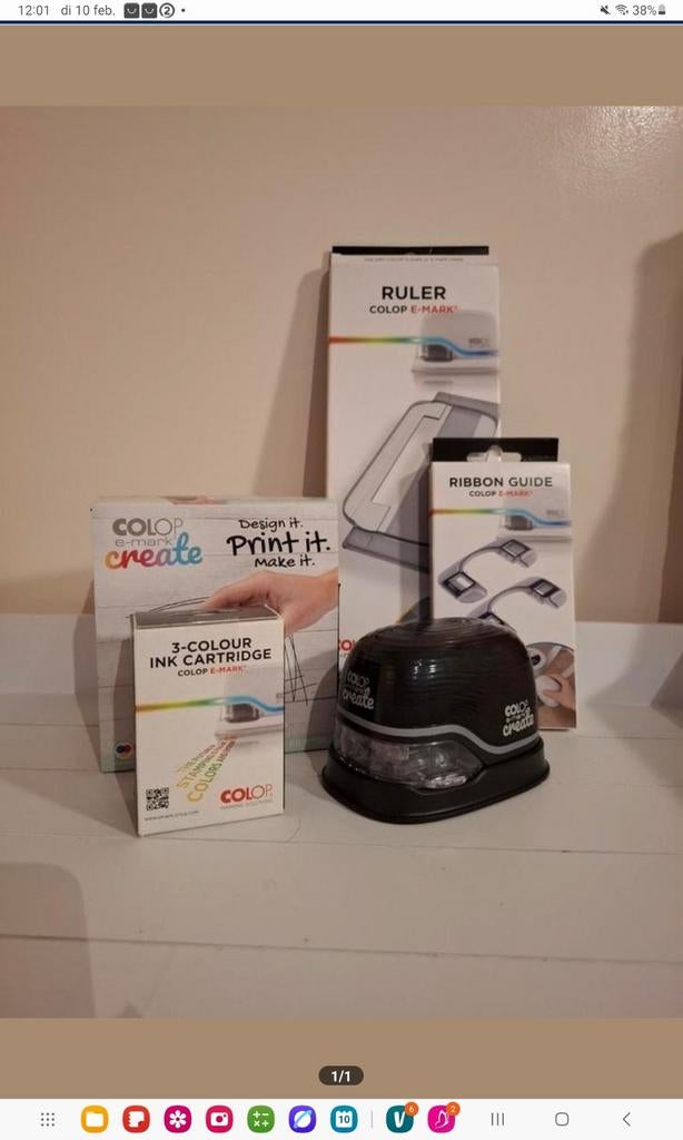 Colop E Mark Create met accessories, Informatique & Logiciels, Imprimantes de poche, Enlèvement, Comme neuf, Colop