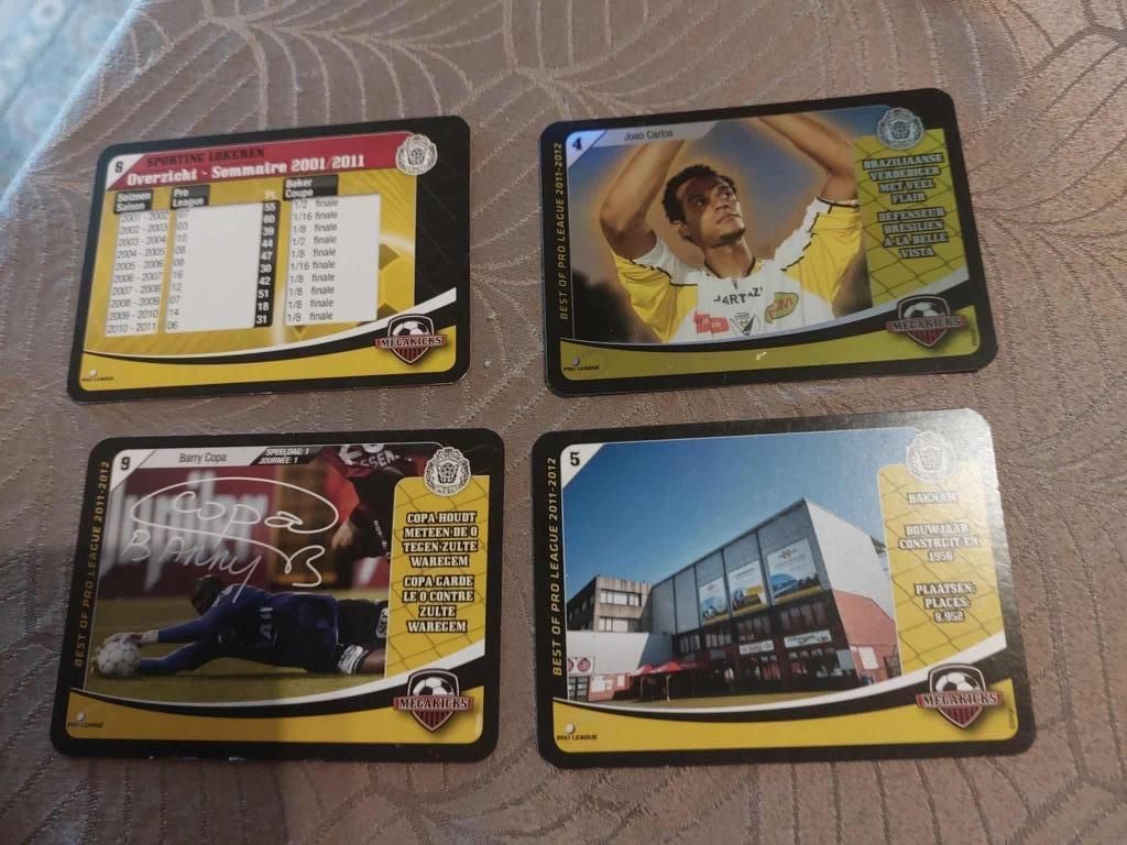 4 Voetbalkaarten : Megakicks / Sporting Lokeren / 2011-2012, Verzamelen, Sportartikelen en Voetbal, Verzenden, Zo goed als nieuw