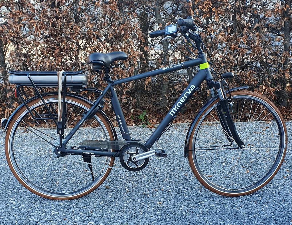 Vélo électrique Minerva, Vélos & Vélomoteurs, Vélos électriques, Comme neuf, Autres marques, 55 à 59 cm, 30 à 50 km par batterie