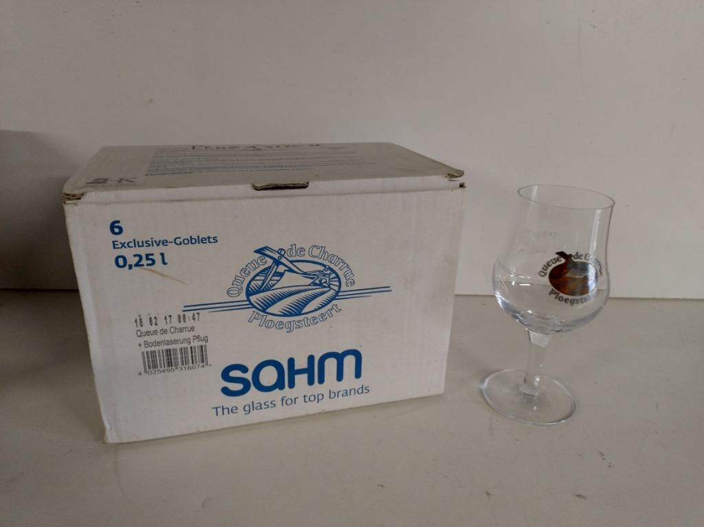 Lot van 6 bierglazen Ploegsteert 33 cl, Ophalen of Verzenden, Nieuw