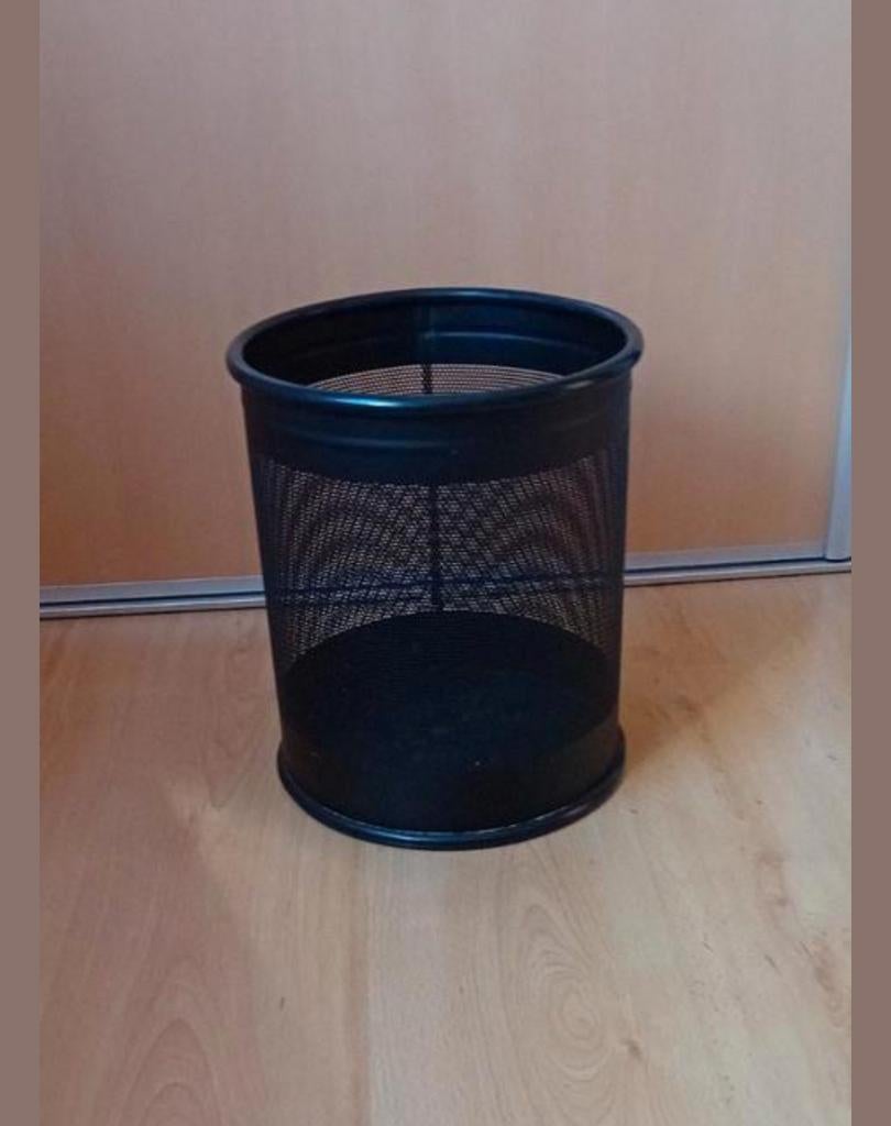 Zwarte vuilnisbak voor kantoorpapier, Ophalen, Gebruikt, Metaal, Minder dan 50 cm