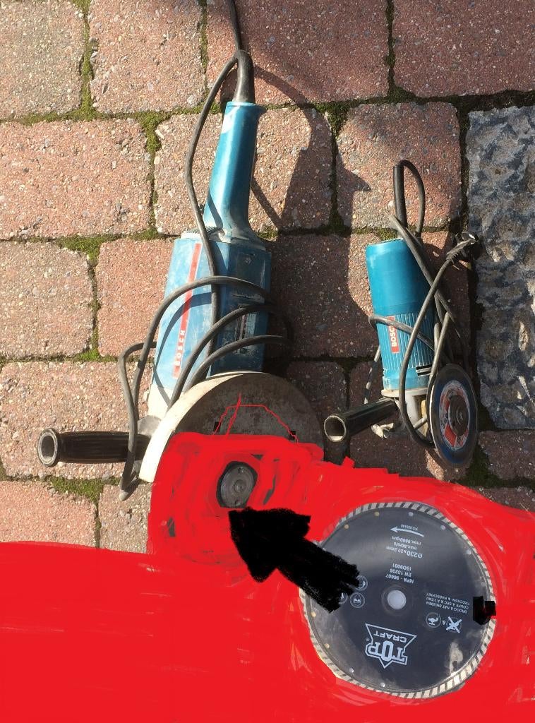 Bosch grote en kleine haakse slijpmachine, Doe-het-zelf en Bouw, Gereedschap | Slijpmachines, Ophalen, Gebruikt, 1000 watt of meer