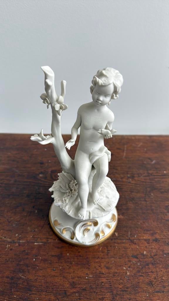 C. Villart Capodimonte biscuit beeldje genummerd, Ophalen, Nieuw, Mens