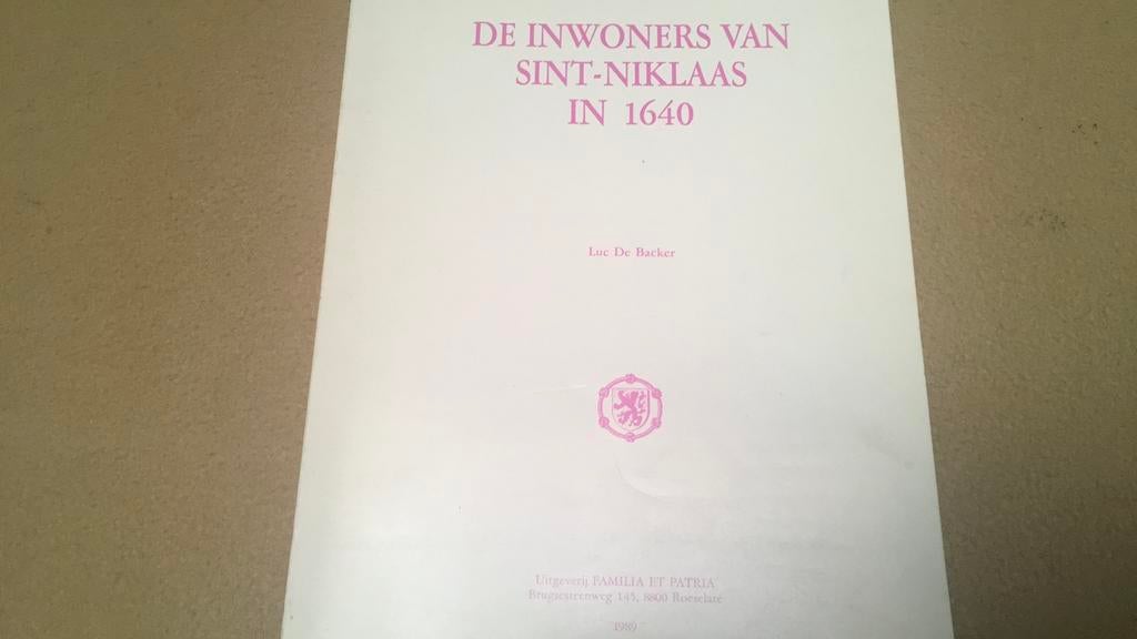 De inwoners van Sint-Niklaas in 1640, Boeken, Geschiedenis | Stad en Regio, Zo goed als nieuw, Ophalen