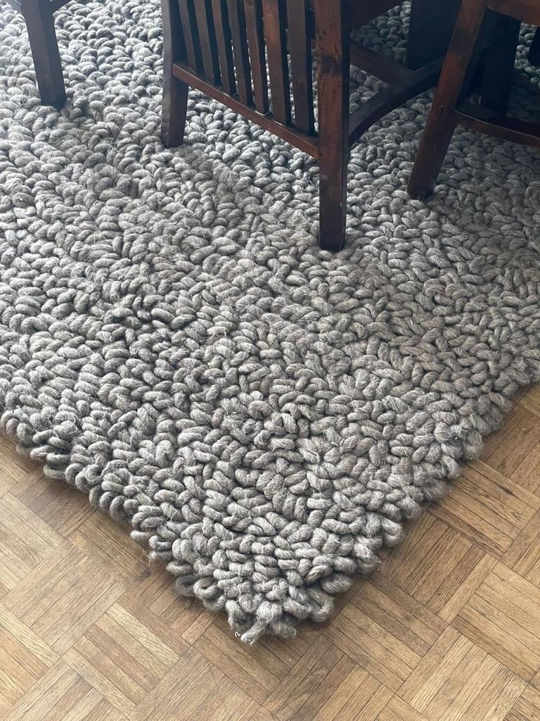 Magnifique tapis 100% laine de mouton couleur vison 1m60 sur, Enlèvement, Comme neuf