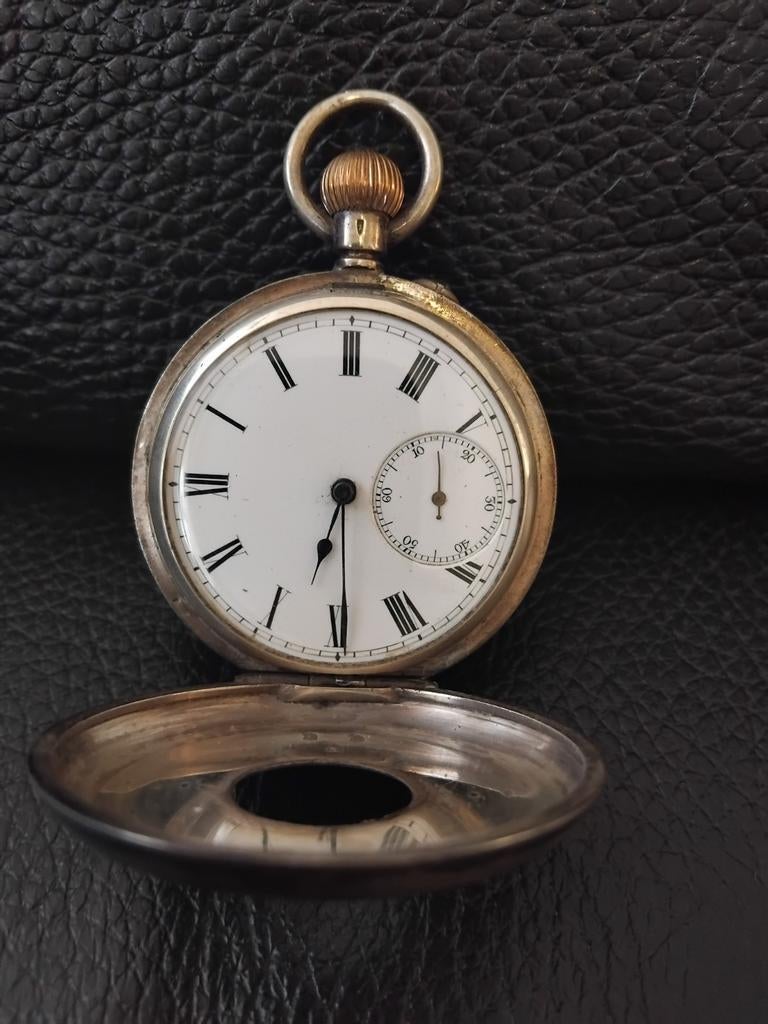 Montre de poche en argent vieilli, Antiquités & Art, Enlèvement ou Envoi