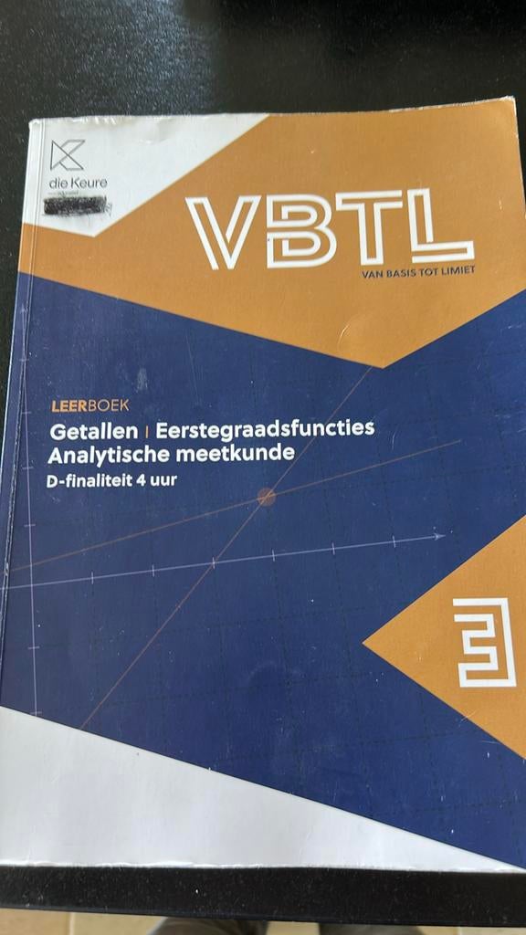 VBTL 3 – leerboek getallen & analytische meetkunde (D – 4 uu, Ophalen of Verzenden, Zo goed als nieuw, Nederlands