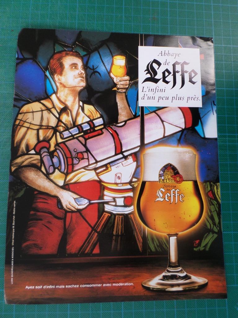 Leffe bière - publicité papier - 1989, Collections, Enlèvement ou Envoi, Utilisé, Autres types