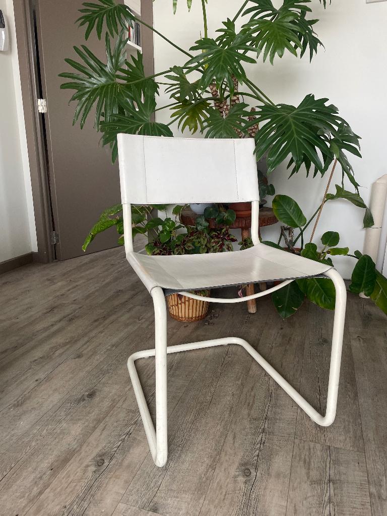 2 stoelen Marcel Breuer, Bauhaus, Enlèvement, Blanc, Cuir