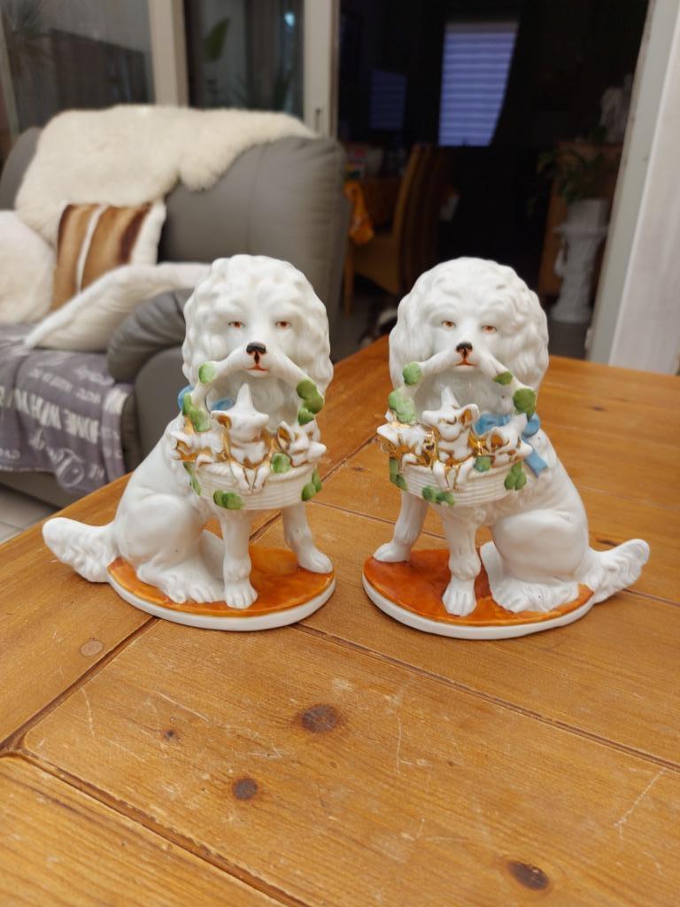 Vintage porseleinen hoerenhondjes 1900 - 1920, Ophalen of Verzenden