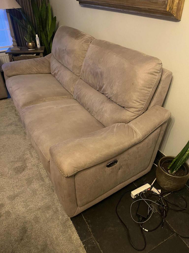 2,5 zit zetel van Gero Grijs direct beschikbaar, Huis en Inrichting, Ophalen, Zo goed als nieuw, Driepersoons, Rechte bank