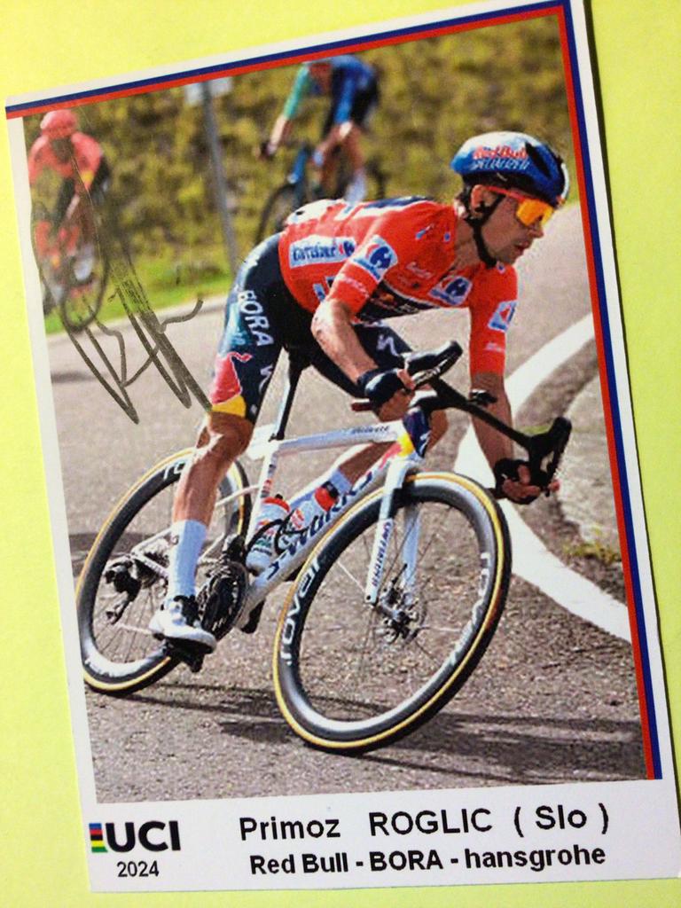 wielerkaart 2024 team red bull  bora primoz roglic signe, Sport en Fitness, Verzenden, Zo goed als nieuw