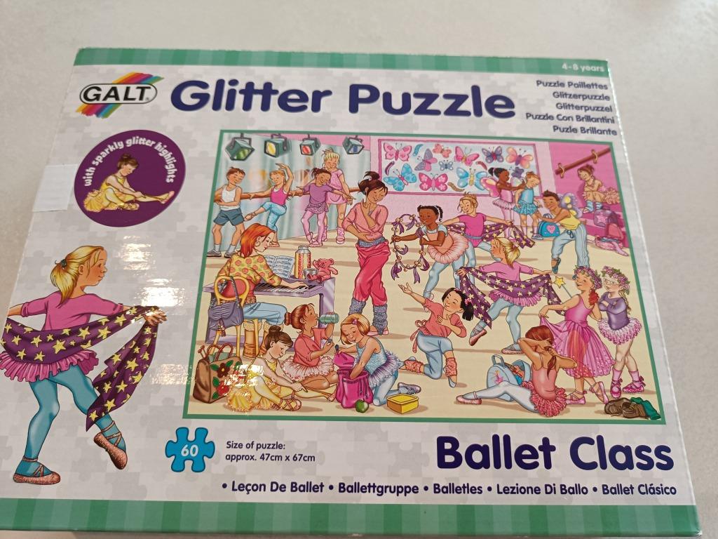 glitterpuzzel - GALT - 60 st. - Ballet class, Ophalen of Verzenden, Meer dan 50 stukjes, Zo goed als nieuw, 4 tot 6 jaar