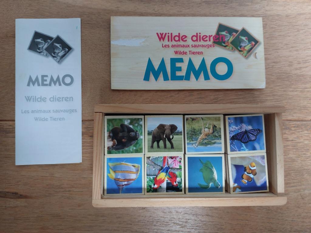 houten memory wilde dieren en boerderijdieren, Ophalen, Gebruikt