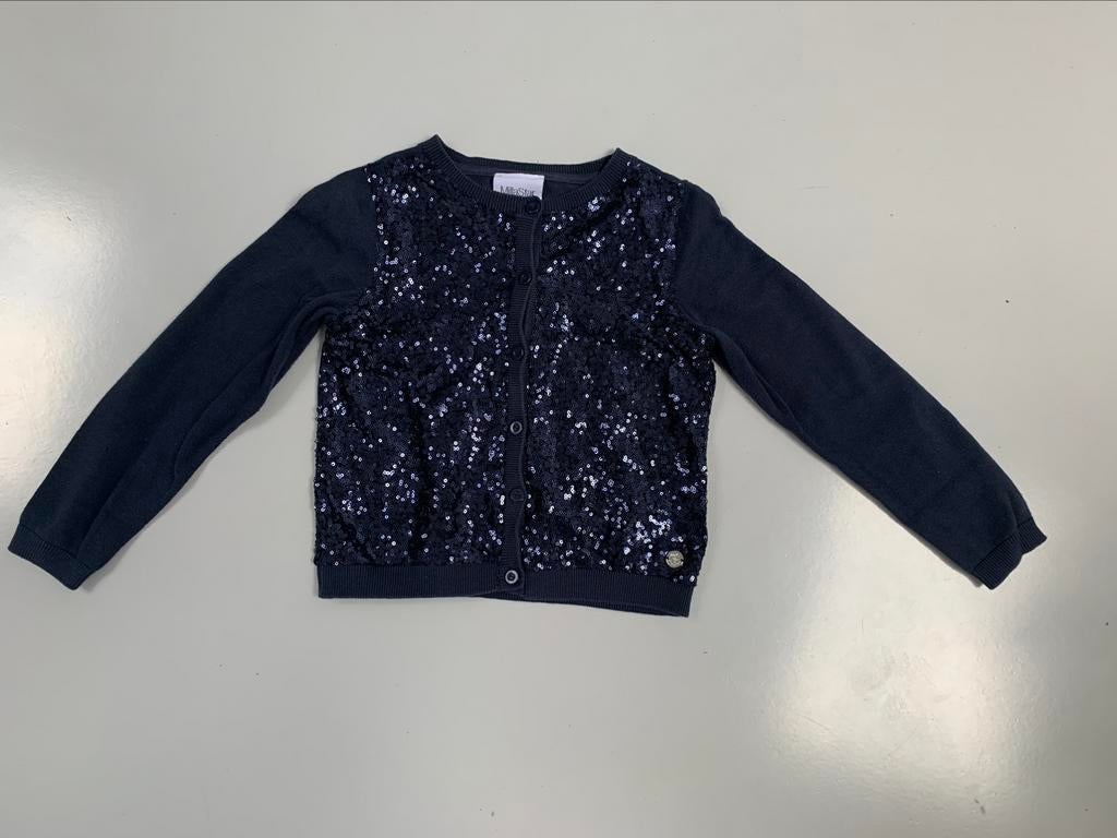 Milla star wave bleu foncé à paillettes taille 134, Enfants & Bébés, Enlèvement, Comme neuf, Fille, Pull ou Veste