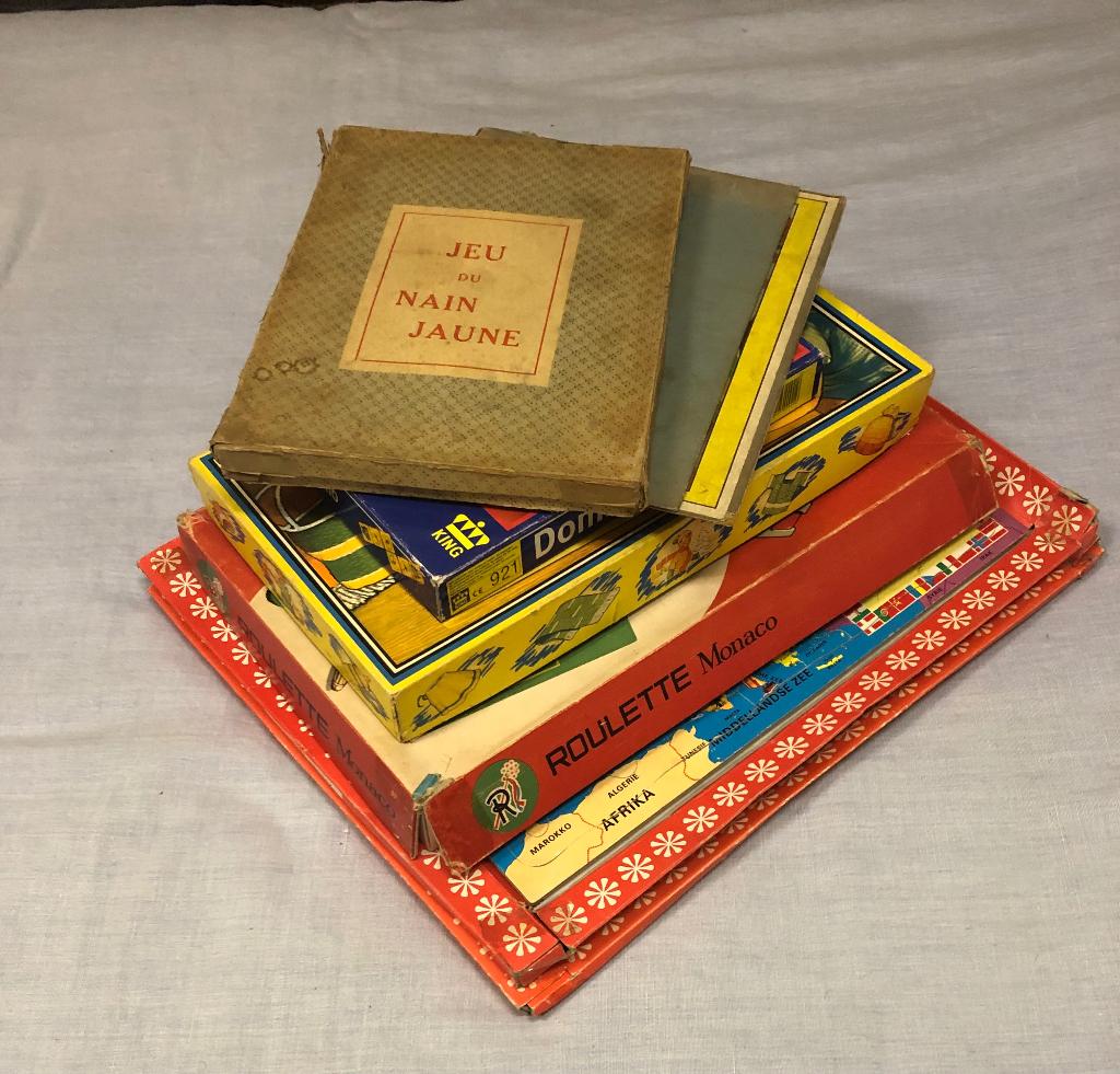 Set oude spelen en puzzels jaren 60 80, Antiek en Kunst, Ophalen of Verzenden