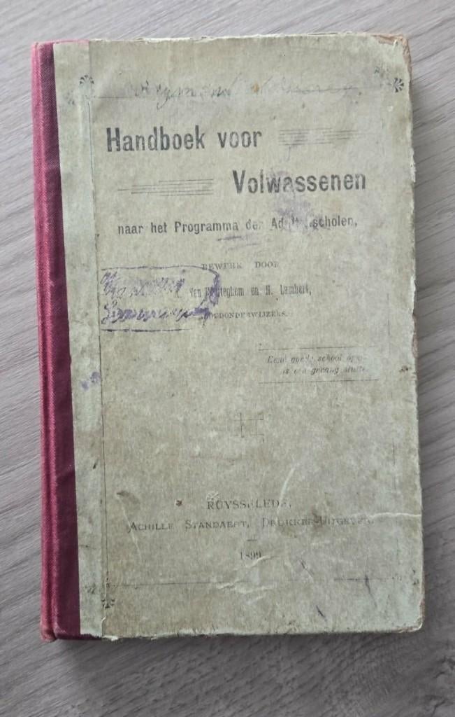 Handboek voor volwassenen 1899, Ophalen of Verzenden