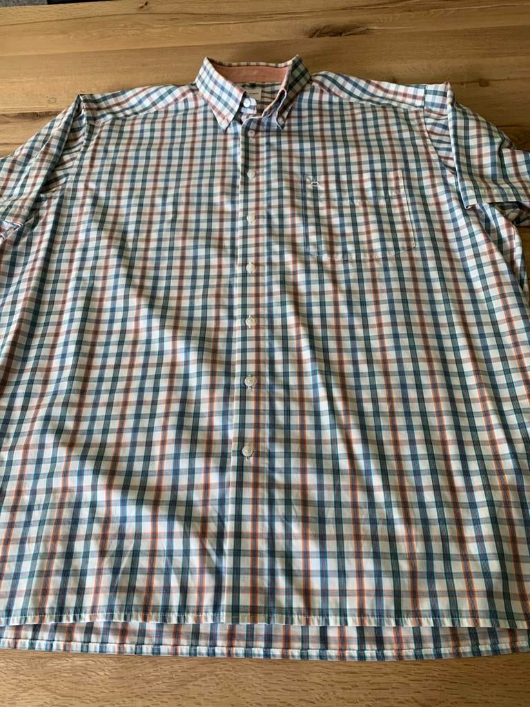 Hemd geruit korte mouw XXXL kolmaat 45, Kleding | Heren, Ophalen of Verzenden, Gedragen, Beige, Overige halswijdtes