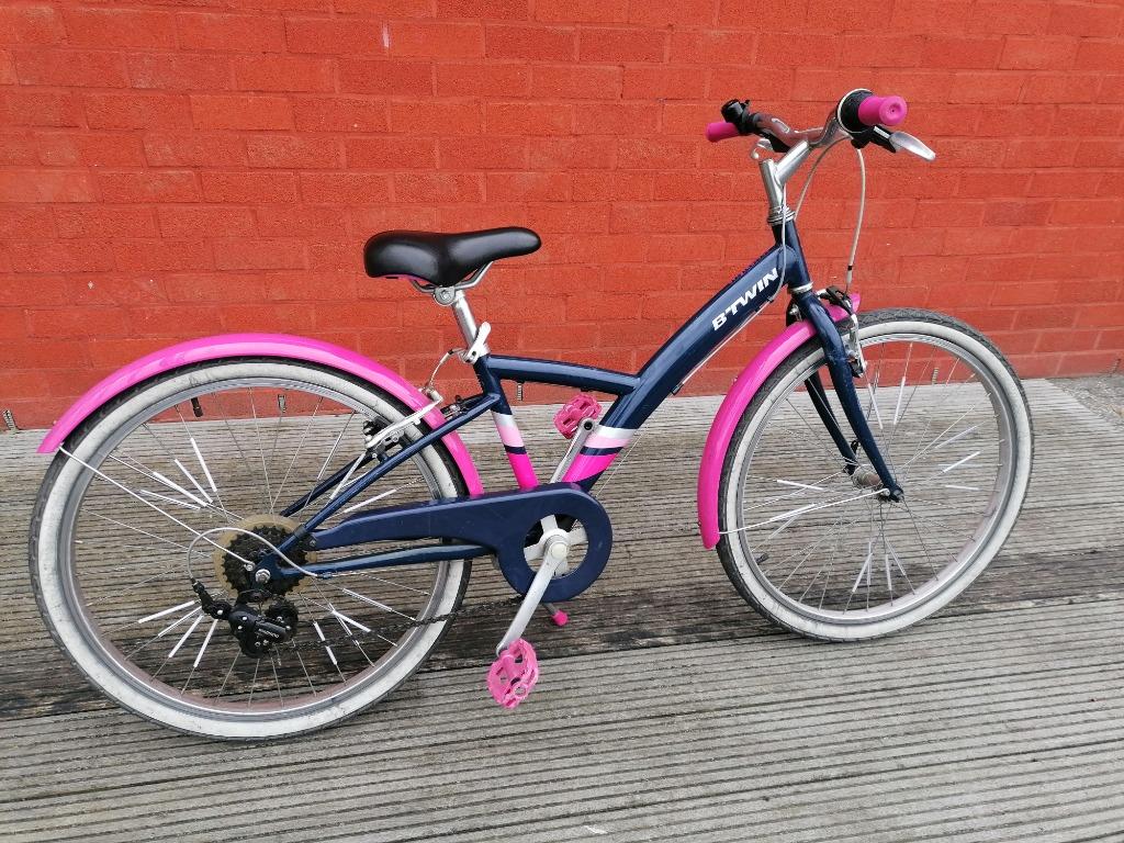 Kinderfiets meisje 24inch b-twin, Ophalen, B-Twin, Versnellingen, Gebruikt