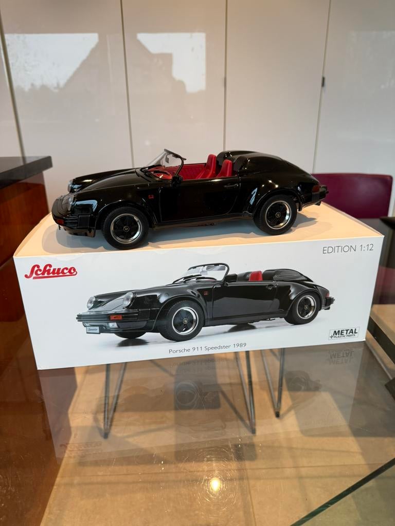 Editie 1:12 Schuco Porsche 911 Speedster 1989 nikkel, Hobby en Vrije tijd, Ophalen of Verzenden, Zo goed als nieuw, Auto, Overige merken