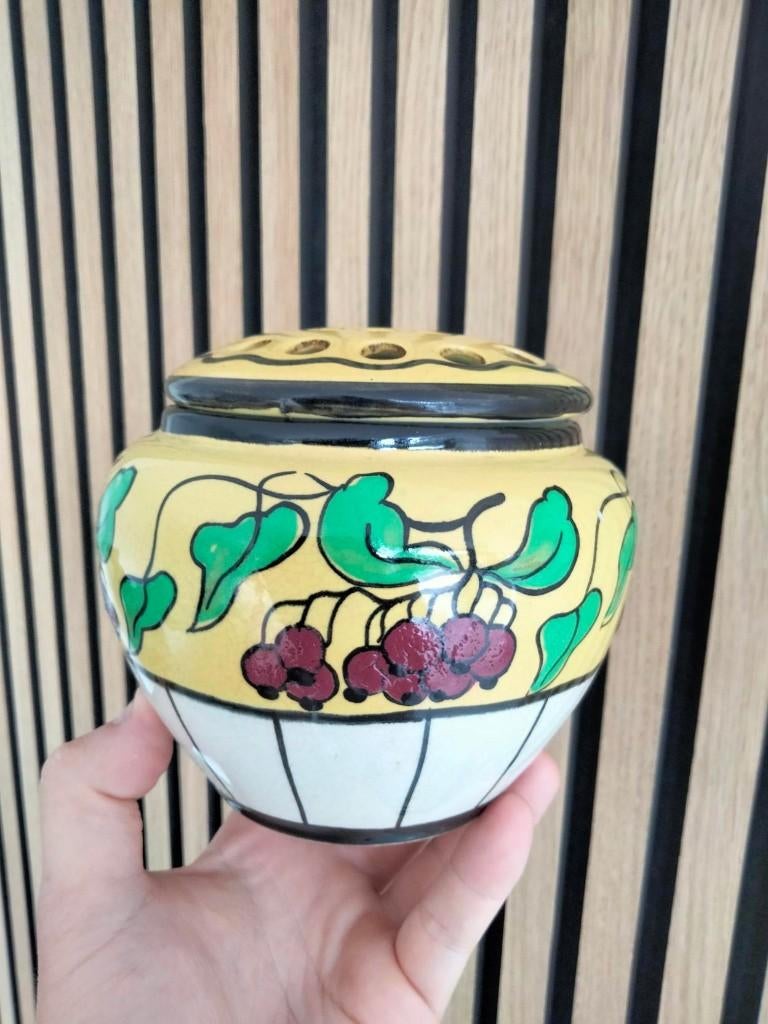 Art Deco Pique fleurs keramiek Belgium Brussels aardewerk, Antiquités & Art, Enlèvement ou Envoi