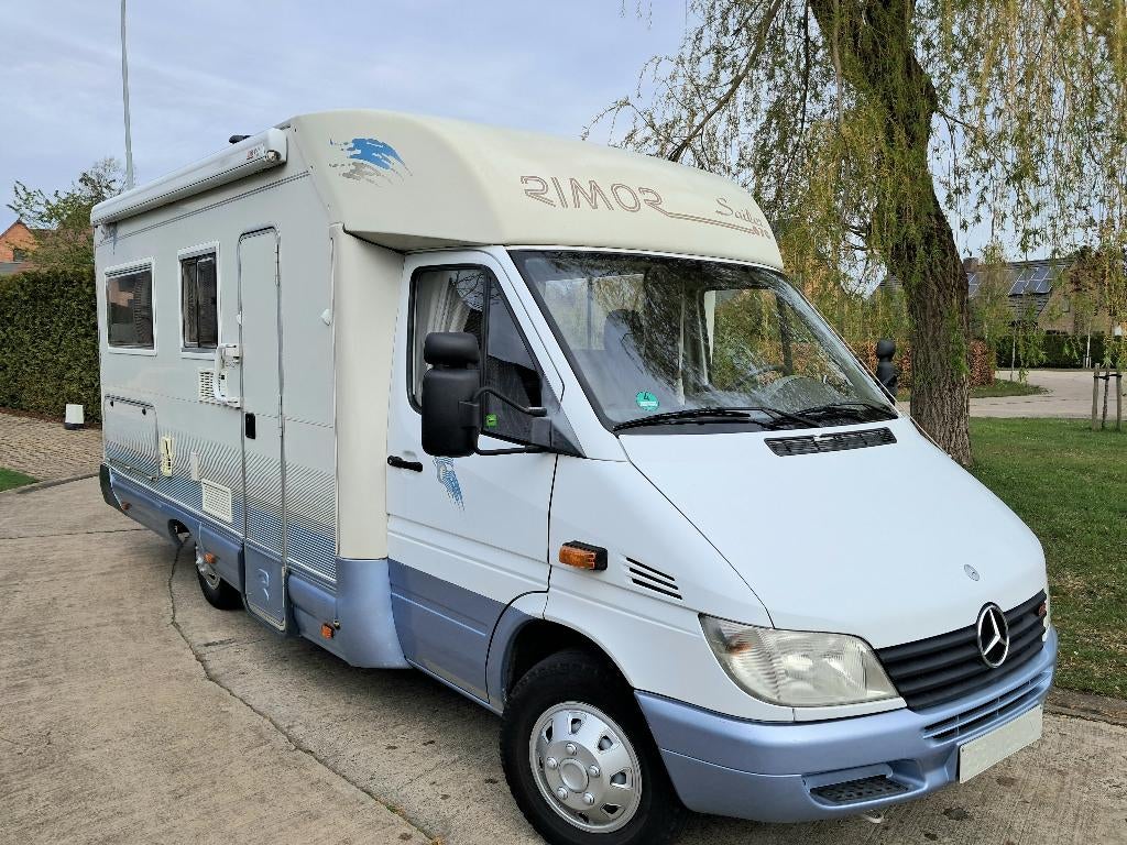 Sterke Mercedes sprinter160pk Rimor 6plaatsen,tv sat, zonnep, TV, Mercedes-Benz, Particulier, 6 tot 7 meter