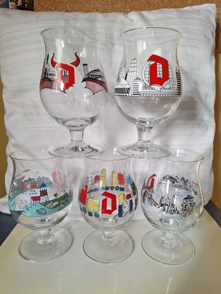 Duvelglazen USA 5 stuks (zie beschrijving), Verzamelen, Ophalen of Verzenden