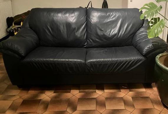 GRATIS Canapé - 3 zitsbank leder, Huis en Inrichting, Zetels | Zetels, Ophalen, Gebruikt