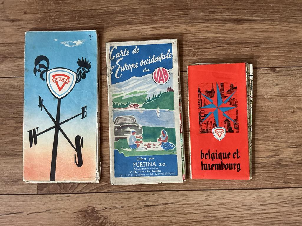 Cartes routières anciennes Purfina, Enlèvement ou Envoi, Comme neuf