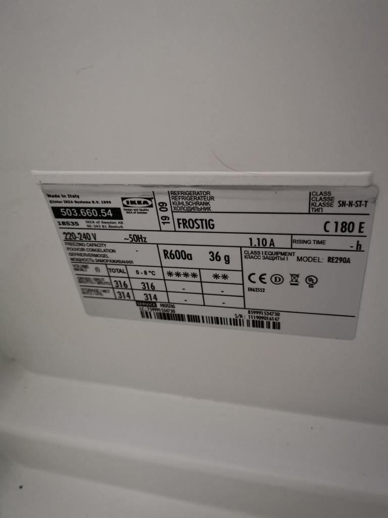 Frostig koelkast onderdelen, Ophalen