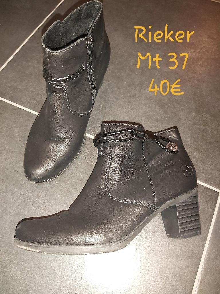 zwarte enkel laarsjes Rieker mt 37 en mt 38, NIEUW, Kleding | Dames, Schoenen, Zwart, Lage of Enkellaarzen, Nieuw, Ophalen of Verzenden