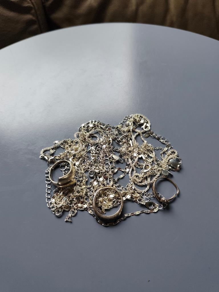 Lot 12 bijoux en Argent, Enlèvement ou Envoi, Argent, Argent