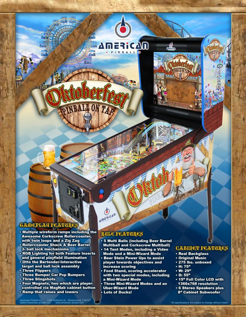 Oktoberfest deluxe te koop of te ruil (breda ), Verzamelen, Automaten | Flipperkasten, Zo goed als nieuw, Flipperkast, Ophalen