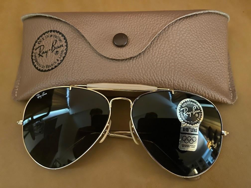 Vintage B&L Ray-Ban Outdoorsman Aviator 62mm zonnebril O10, Enlèvement ou Envoi, Autres couleurs, Comme neuf, Ray-Ban